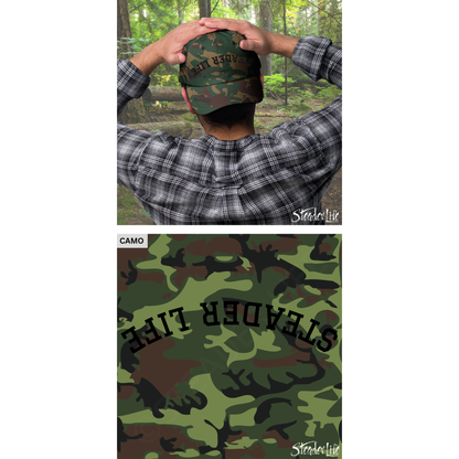 Steader Life™ Flip Out Black Puff - Camo Embroidered Classic Ball Cap