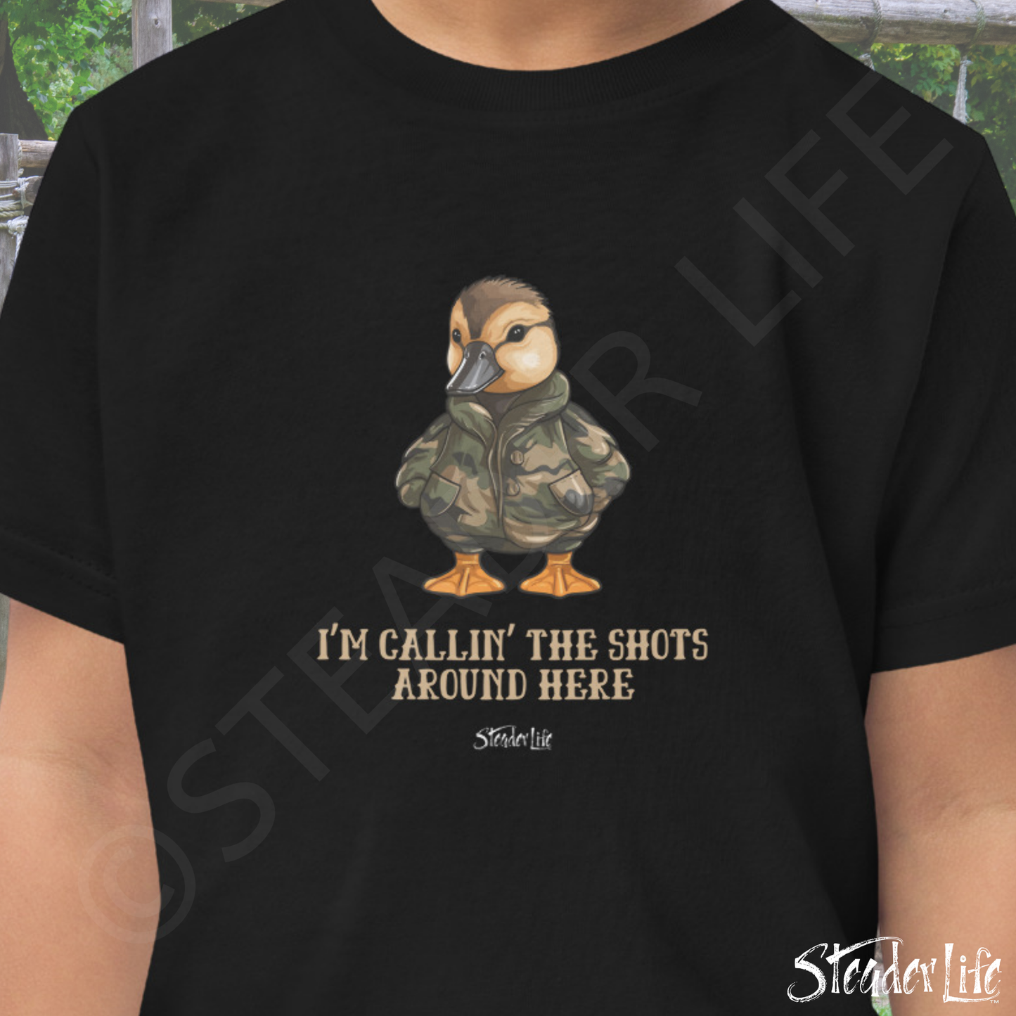 Callin' The Shots Boy Duck - Dark Toddler Tee