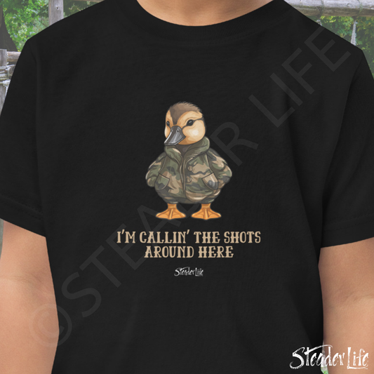 Callin' The Shots Boy Duck - Dark Toddler Tee