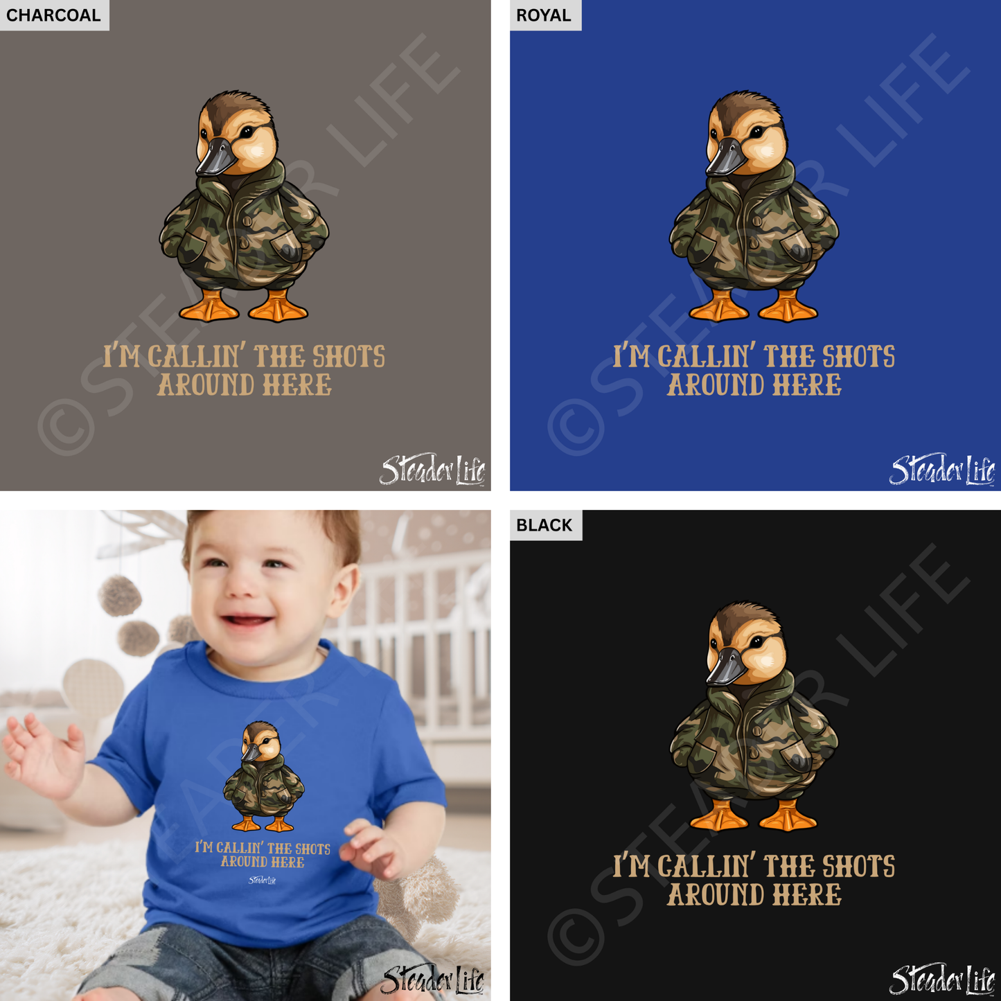 Callin' The Shots Boy Duck - Dark Baby Tee