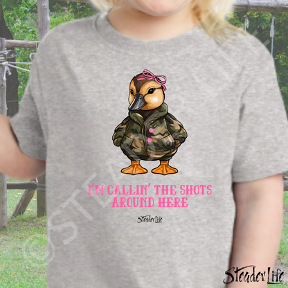 Callin' The Shots Girl Duck - Toddler Tee