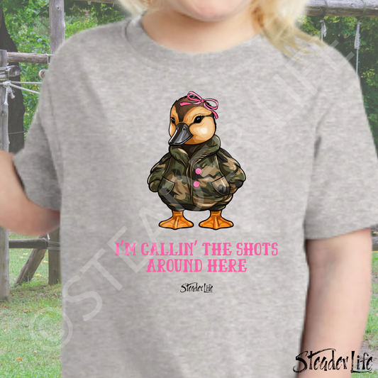 Callin' The Shots Girl Duck - Toddler Tee