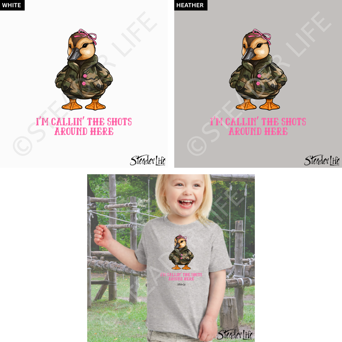 Callin' The Shots Girl Duck - Toddler Tee