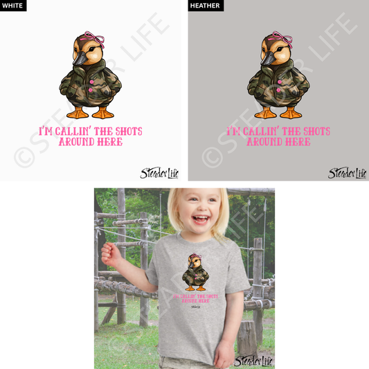 Callin' The Shots Girl Duck - Toddler Tee