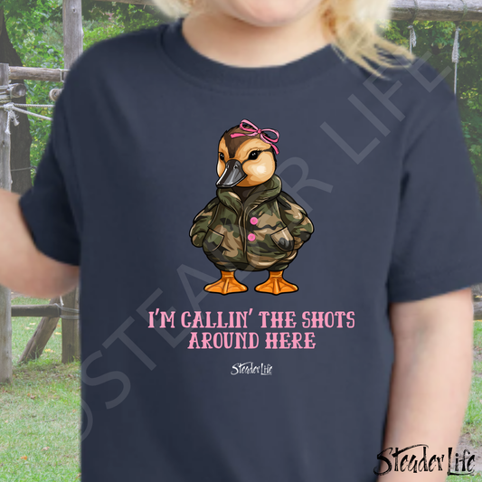 Callin' The Shots Girl Duck - Dark Toddler Tee