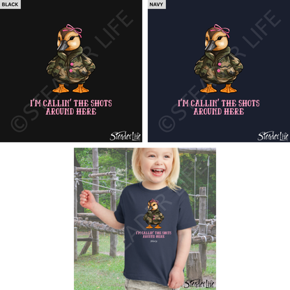 Callin' The Shots Girl Duck - Dark Toddler Tee