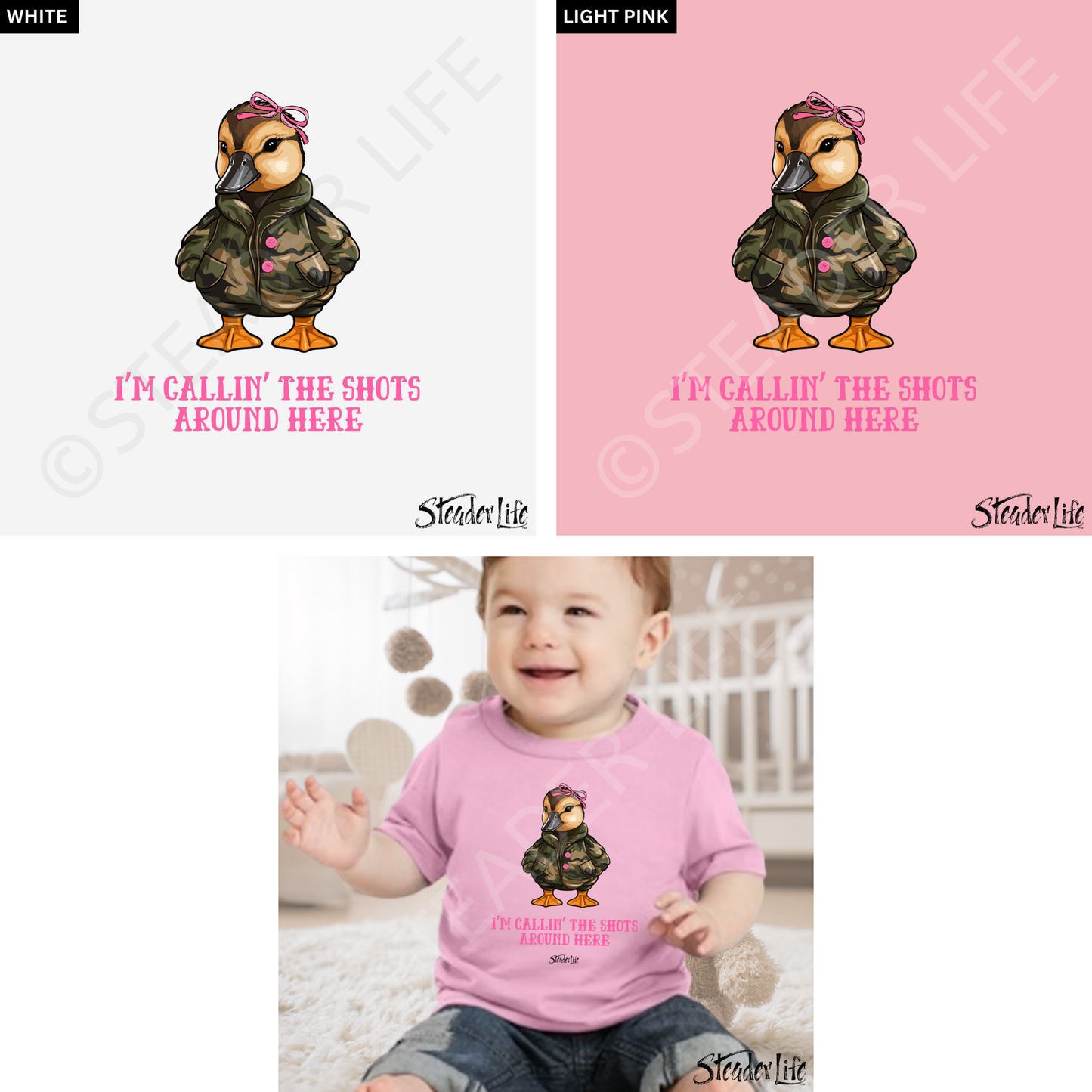 Callin' The Shots Girl Duck - Baby Tee