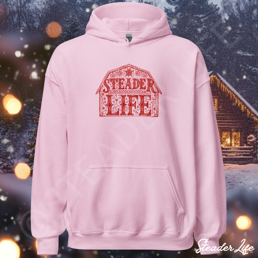 Steader Life™ Red Barn Filigree - Women's Hoodie
