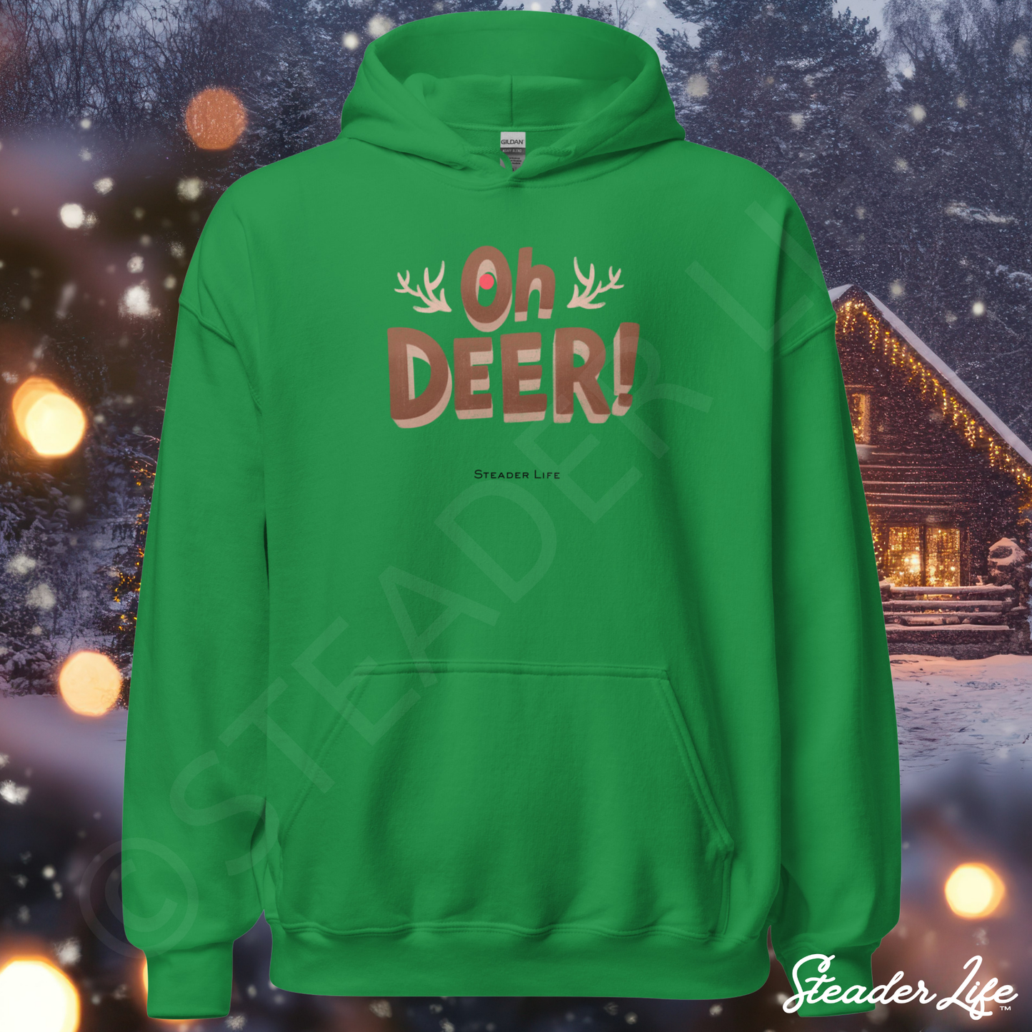 Oh Deer Red Nose - Women's Hoodie