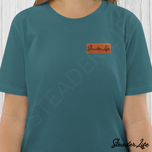 Ashe Leather Patch | Organic Cotton Adult Tee