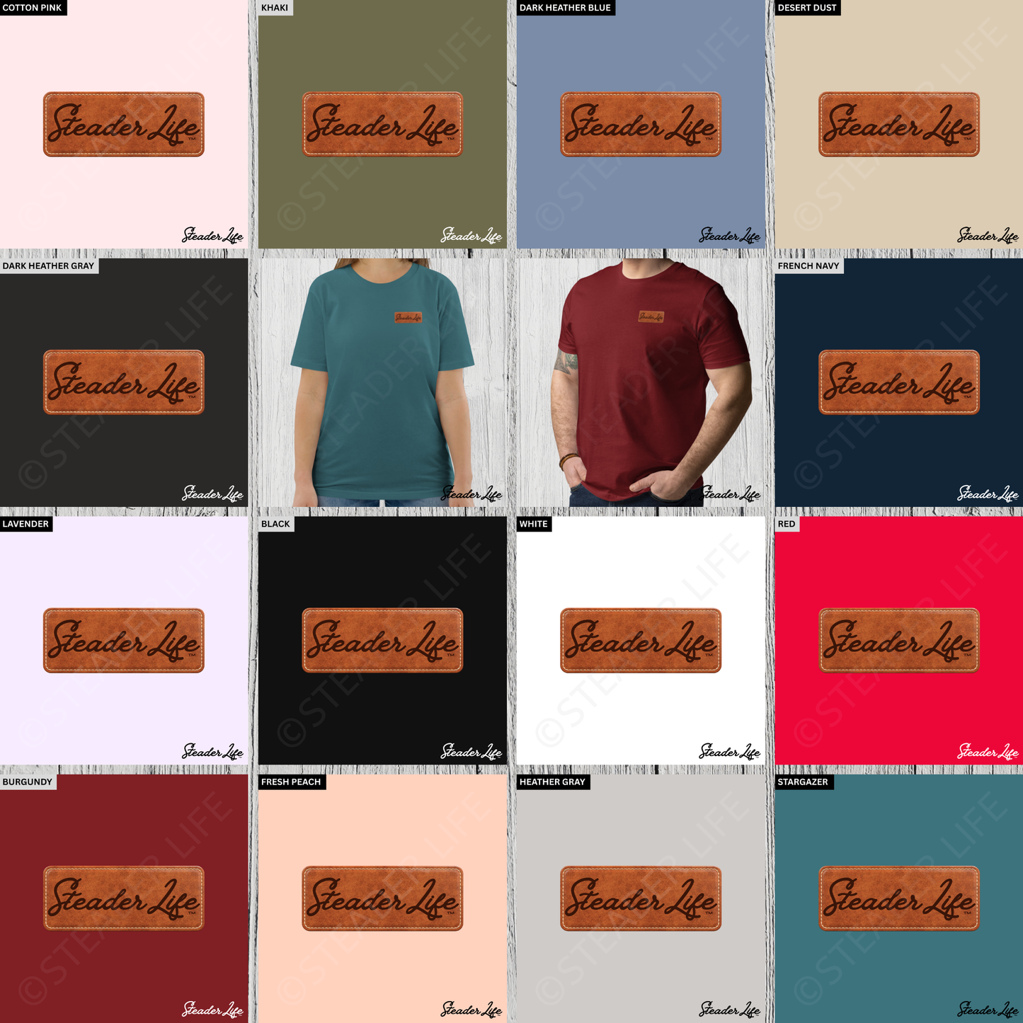 Ashe Leather Patch | Organic Cotton Adult Tee