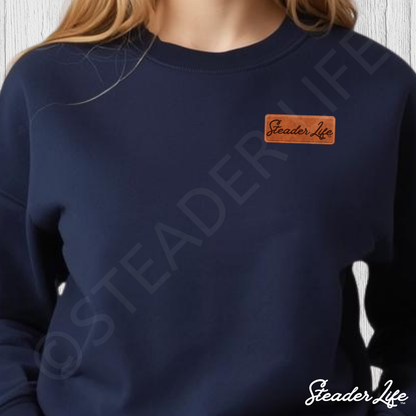 Ashe Leather Patch | Organic Cotton Adult Sweatshirt