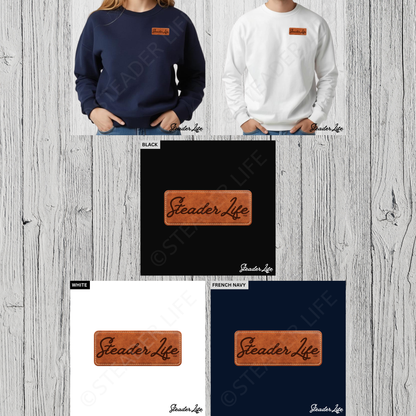 Ashe Leather Patch | Organic Cotton Adult Sweatshirt