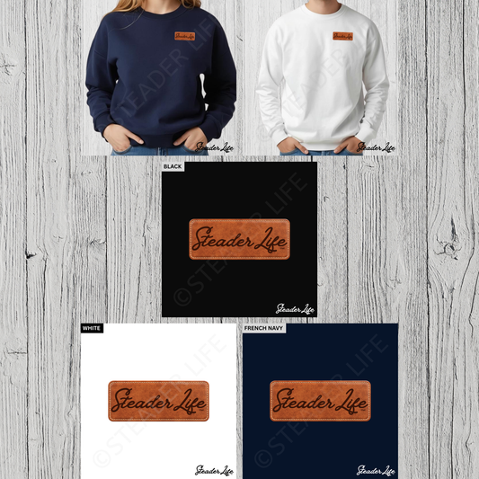 Ashe Leather Patch | Organic Cotton Adult Sweatshirt