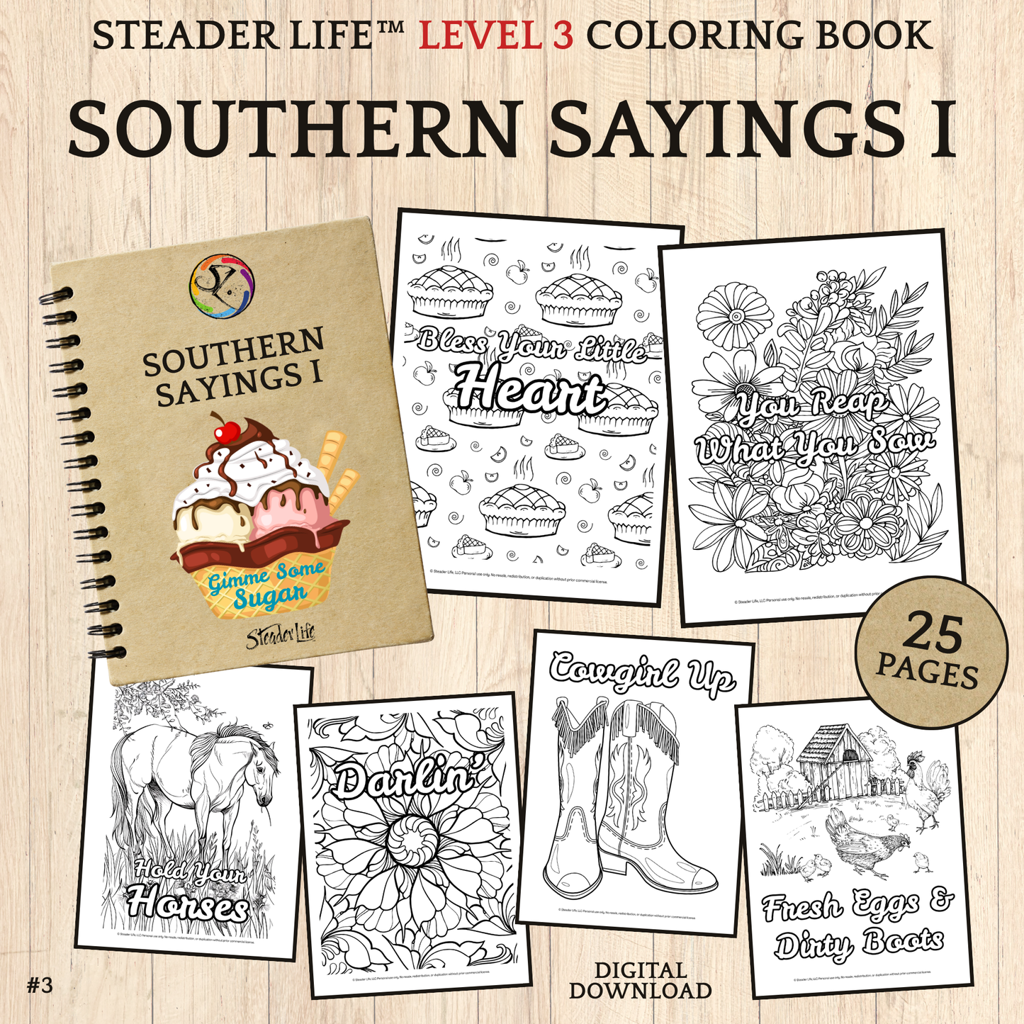 Southern Sayings I - Level 3 Coloring Book Download