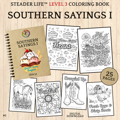 Southern Sayings I - Level 3 Coloring Book Download