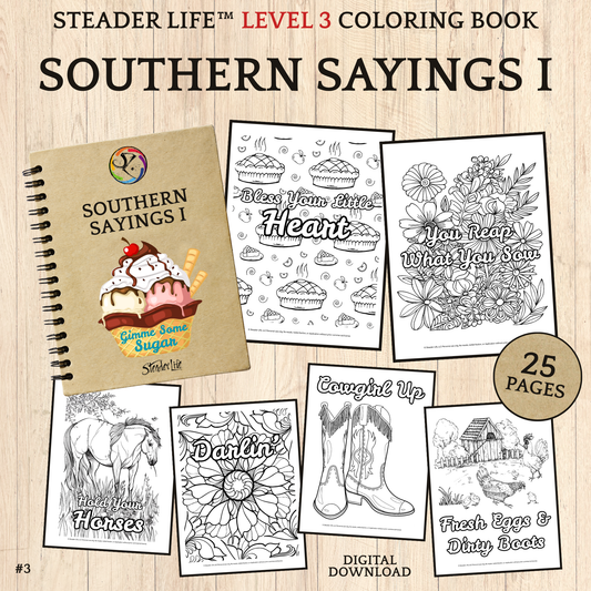 Southern Sayings I - Level 3 Coloring Book Download