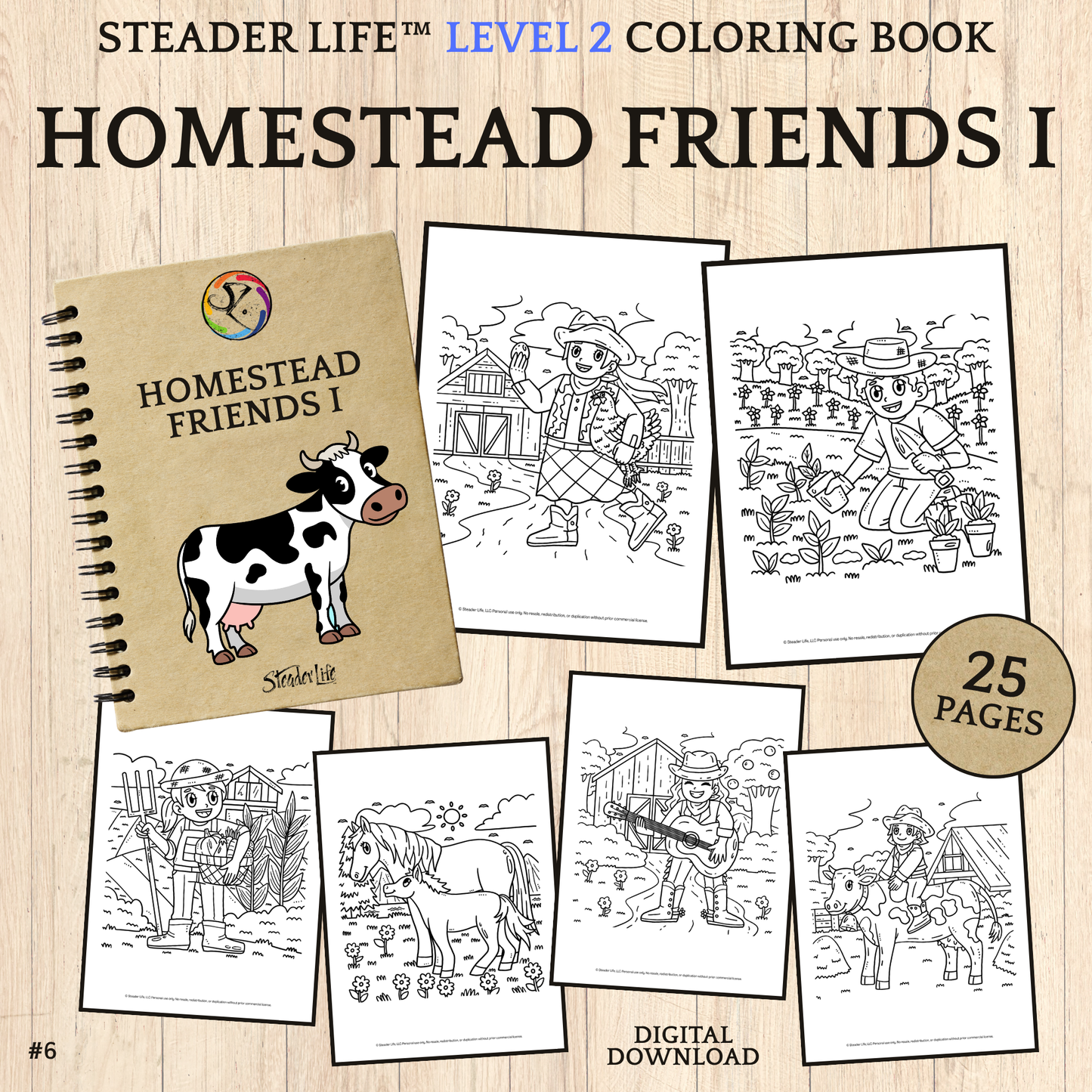 Homestead Friends I - Level 2 Coloring Book Download