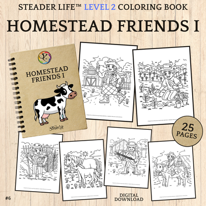 Homestead Friends I - Level 2 Coloring Book Download